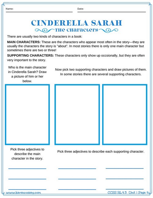 Free Reading Worksheet for a Cinderella Story | Karen Cossey