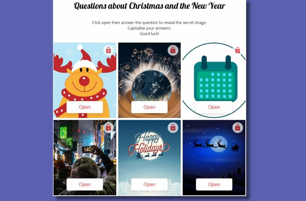 Free Online Christmas | New Years’ Quiz for Kids